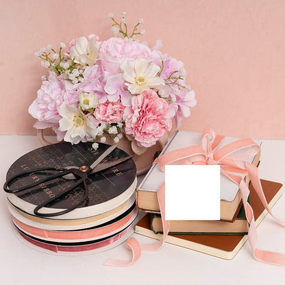 Ribbon Premium Plush Velvet Woven Edge Baby Pink (15mmx20m)