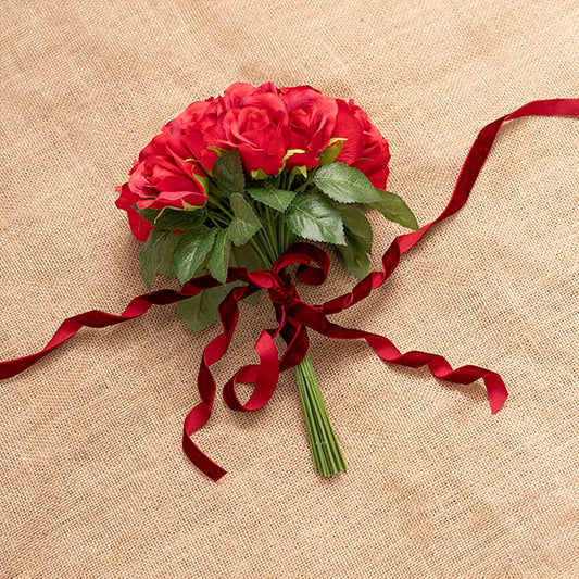 Ribbon Premium Plush Velvet Woven Edge Dark Red (15mmx20m)