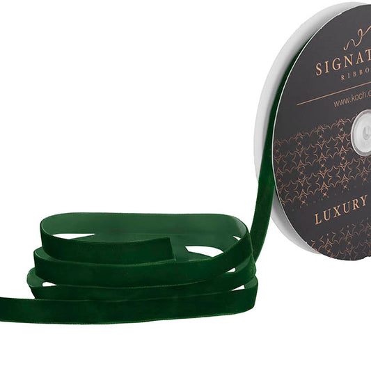 Ribbon Premium Plush Velvet Woven Forest Green (15mmx20m)
