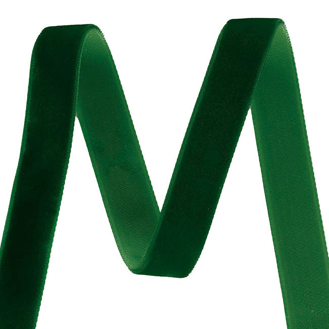 Ribbon Premium Plush Velvet Woven Forest Green (15mmx20m)