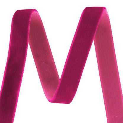 Ribbon Premium Plush Velvet Woven Edge Fuchsia (15mmx20m)
