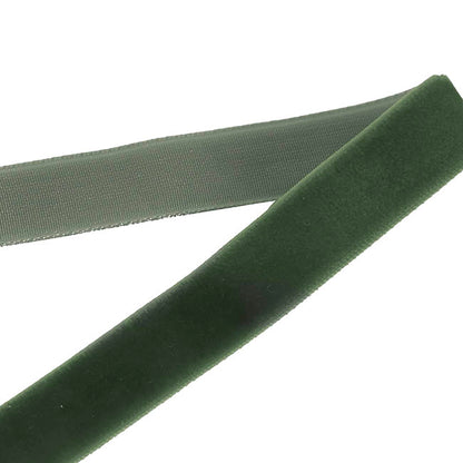 Ribbon Premium Plush Velvet Woven Edge Moss Green (15mmx20m)