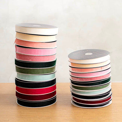 Ribbon Premium Plush Velvet Woven Edge Navy Blue (15mmx20m)