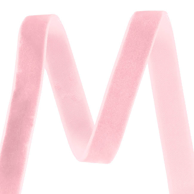 Ribbon Premium Plush Velvet Woven Edge Pink (15mmx20m)