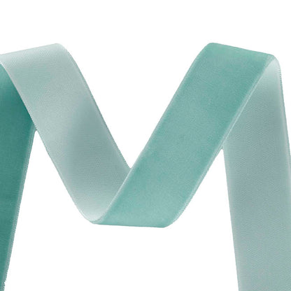 Ribbon Premium Plush Velvet Woven Edge Misty Blue (25mmx20m)
