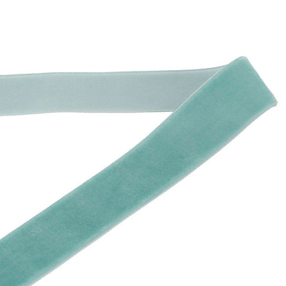Ribbon Premium Plush Velvet Woven Edge Misty Blue (25mmx20m)