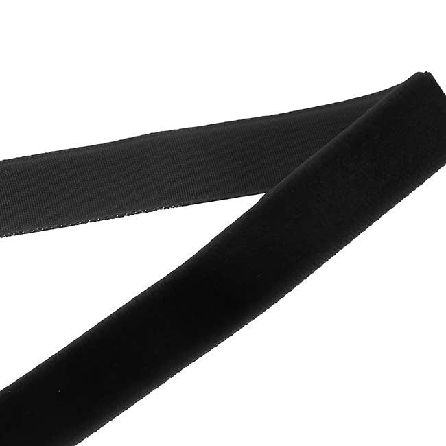 Ribbon Premium Plush Velvet Woven Edge Black (25mmx20m)