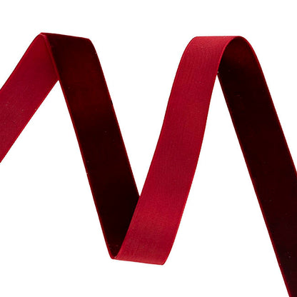 Ribbon Premium Plush Velvet Woven Edge Dark Red (25mmx20m)