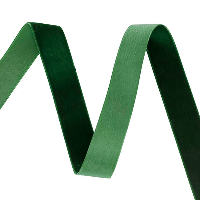 Ribbon Premium Plush Velvet Woven Forest Green (25mmx20m)