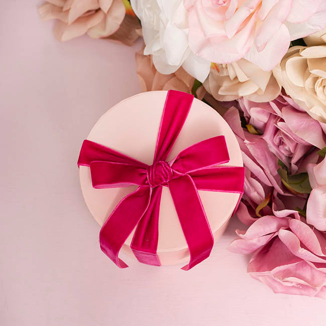 Ribbon Premium Plush Velvet Woven Edge Fuchsia (25mmx20m)