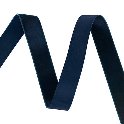 Ribbon Premium Plush Velvet Woven Edge Navy Blue (25mmx20m)