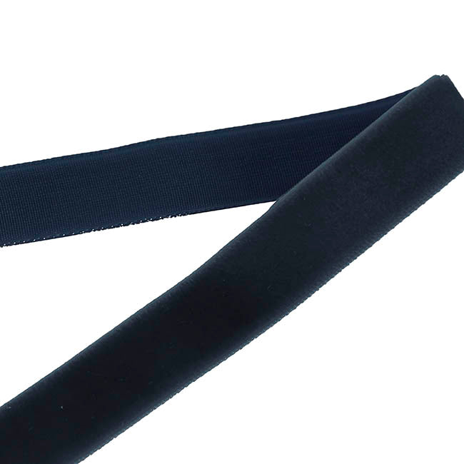 Ribbon Premium Plush Velvet Woven Edge Navy Blue (25mmx20m)