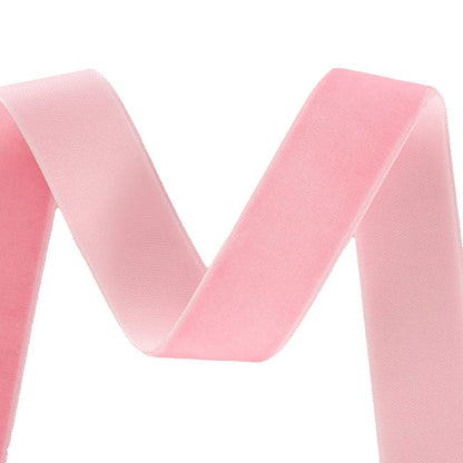 Ribbon Premium Plush Velvet Woven Edge Pink (25mmx20m)