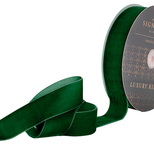 Ribbon Premium Plush Velvet Woven Forest Green (38mmx20m)