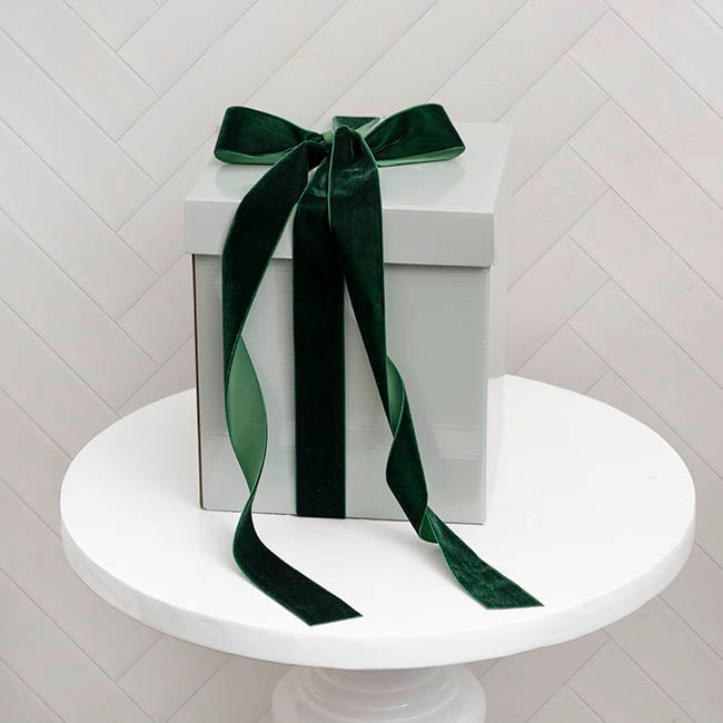 Ribbon Premium Plush Velvet Woven Forest Green (38mmx20m)