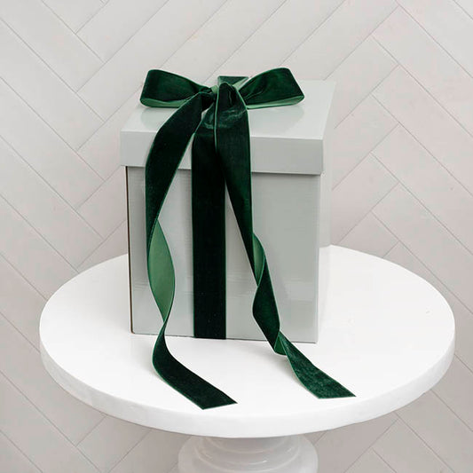 Ribbon Premium Plush Velvet Woven Forest Green (38mmx20m)