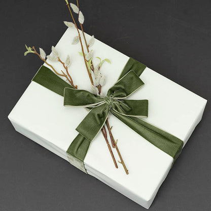 Ribbon Premium Plush Velvet Woven Edge Moss (38mmx20m)