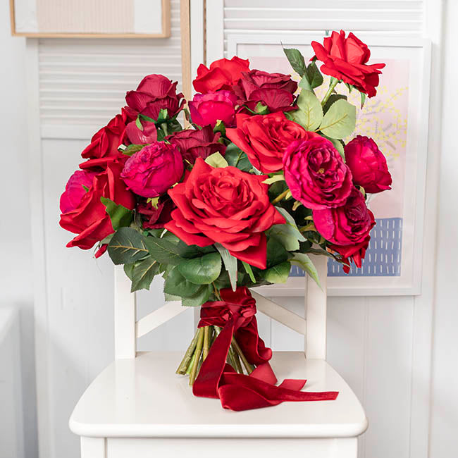 Ribbon Premium Plush Velvet Woven Edge Red (38mmx20m)