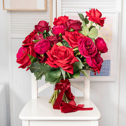 Ribbon Premium Plush Velvet Woven Edge Red (38mmx20m)