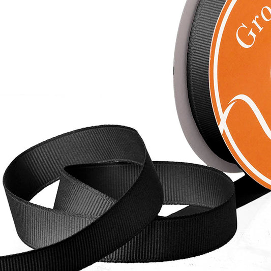 Ribbon Plain Grosgrain Black (15mmx20m)