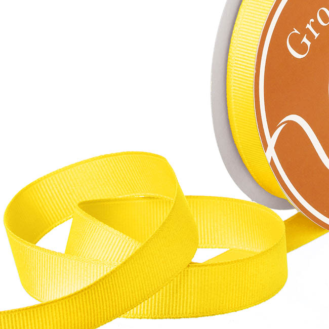 Ribbon Plain Grosgrain Lemon (15mmx30m)