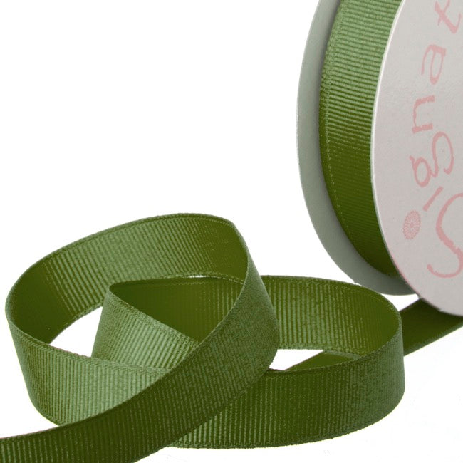Ribbon Plain Grosgrain Olive (15mmx20m)