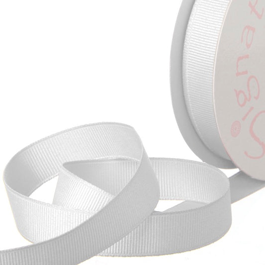 Ribbon Plain Grosgrain White (15mmx20m)