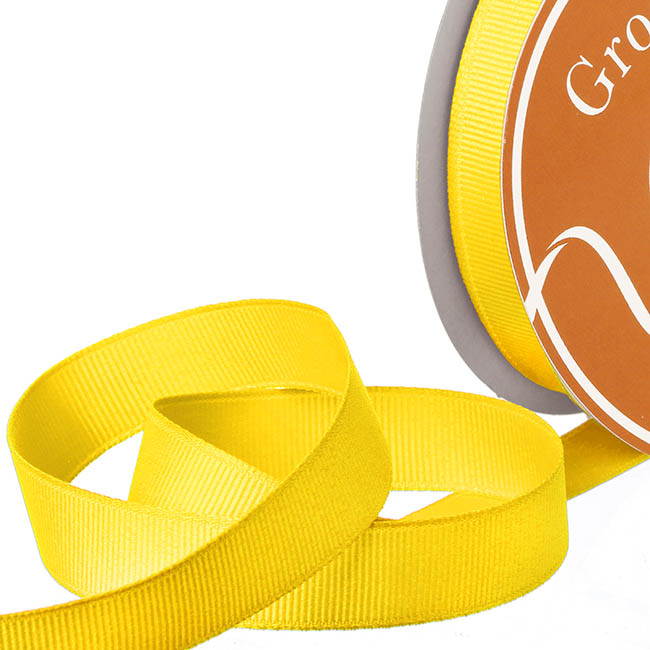 Ribbon Plain Grosgrain Mid Yellow (15mmx30m)