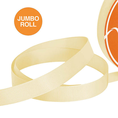 Jumbo Bulk Ribbon Grosgrain Plain Butter Neutral(25mmx100yd)