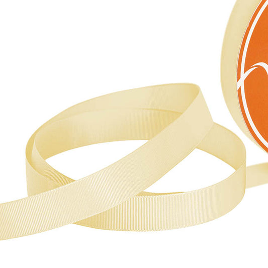 Jumbo Bulk Ribbon Grosgrain Plain Butter Neutral(25mmx100yd)