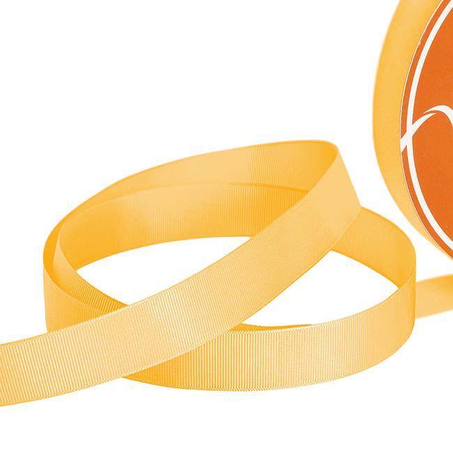 Jumbo Bulk Ribbon Grosgrain Plain Buttercup (25mmx100yd)