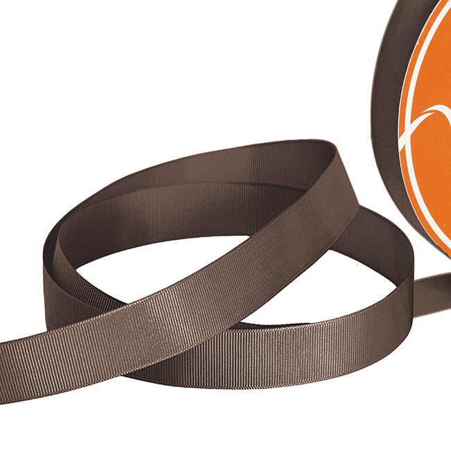 Jumbo Bulk Ribbon Grosgrain Plain Chocolate (25mmx100yd)