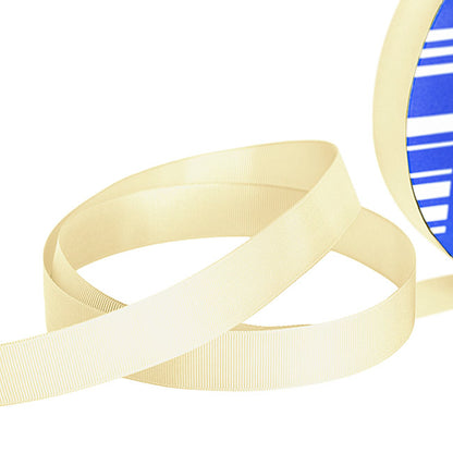 Jumbo Bulk Ribbon Grosgrain Plain Cream (25mmx100m)