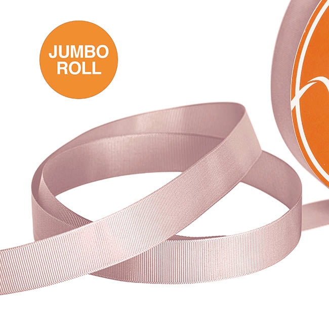 Jumbo Bulk Ribbon Grosgrain Plain Dusk Pink (25mmx100yd)