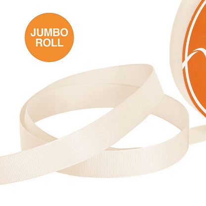 Jumbo Bulk Ribbon Grosgrain Plain Ivory (25mmx100yd)