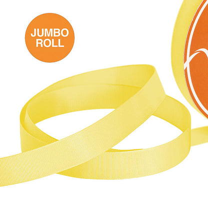 Jumbo Bulk Ribbon Grosgrain Plain Lemon (25mmx100yd)