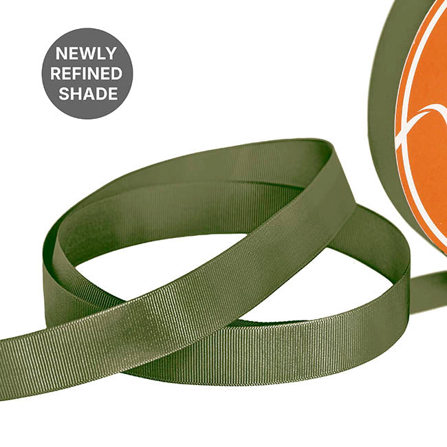 Jumbo Bulk Ribbon Grosgrain Plain Moss (25mmx100yd)