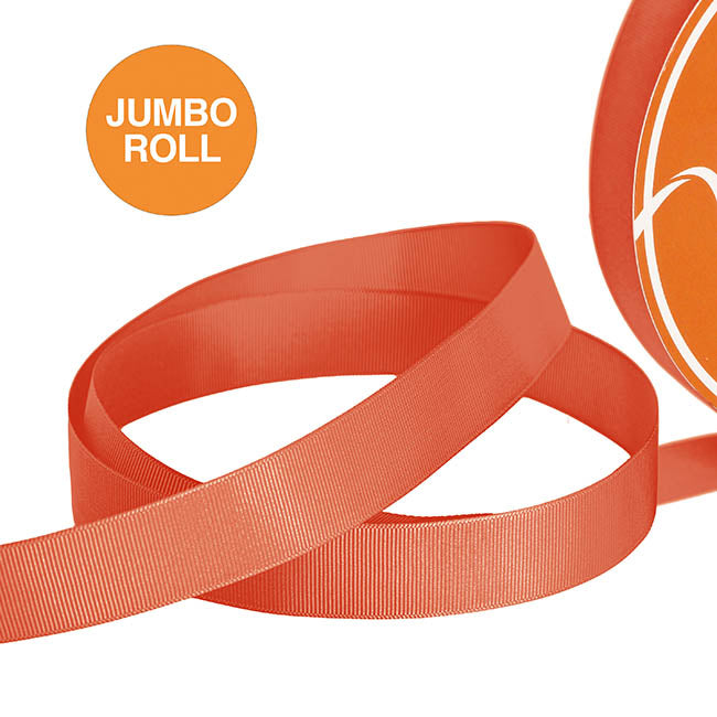 Jumbo Bulk Ribbon Grosgrain Plain Burnt Ochre (25mmx100yd)