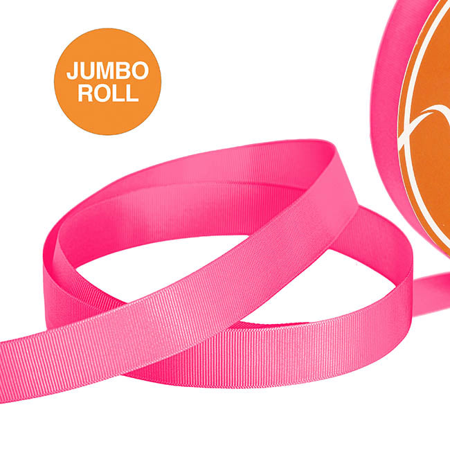 Jumbo Bulk Ribbon Grosgrain Plain Deep Pink (25mmx100yd)