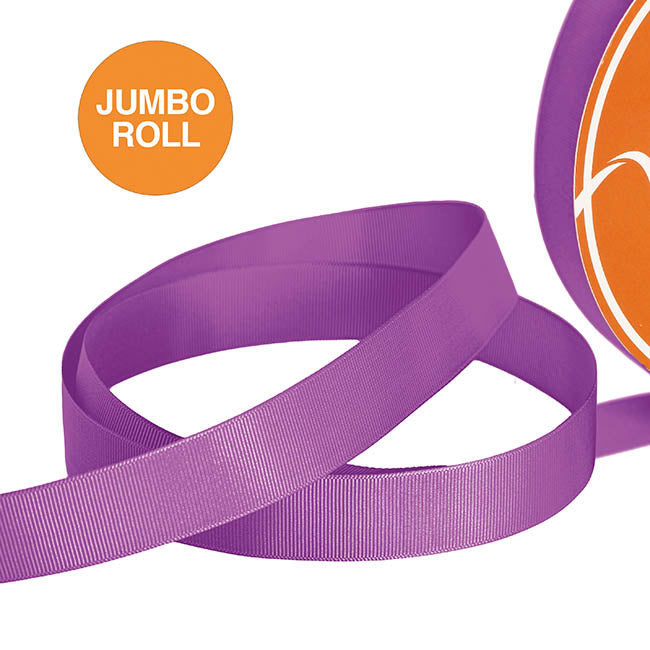 Jumbo Bulk Ribbon Grosgrain Plain Purple (25mmx100yd)