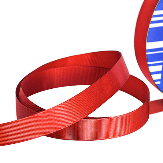 Jumbo Bulk Ribbon Grosgrain Plain Rouge Red (25mmx100m)