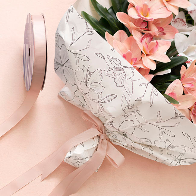 Jumbo Bulk Ribbon Grosgrain Plain Rose Gold (25mmx100m)