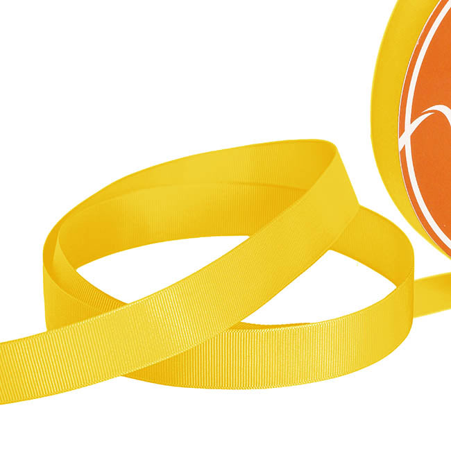 Jumbo Bulk Ribbon Grosgrain Plain Mid Yellow (25mmx100yd)