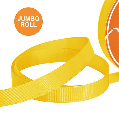 Jumbo Bulk Ribbon Grosgrain Plain Mid Yellow (25mmx100yd)