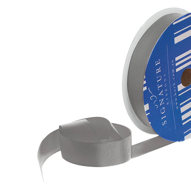 Bulk Grosgrain Ribbon Plain Charcoal (25mmx50m)