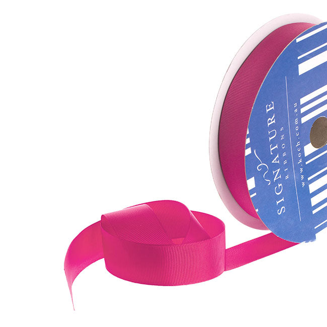 Bulk Grosgrain Ribbon Plain Hot Pink (25mmx50m)