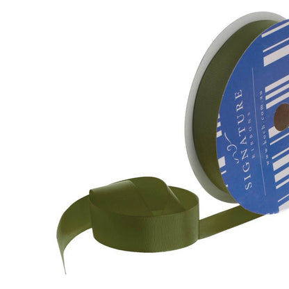Bulk Grosgrain Ribbon Plain Olive (25mmx50m)