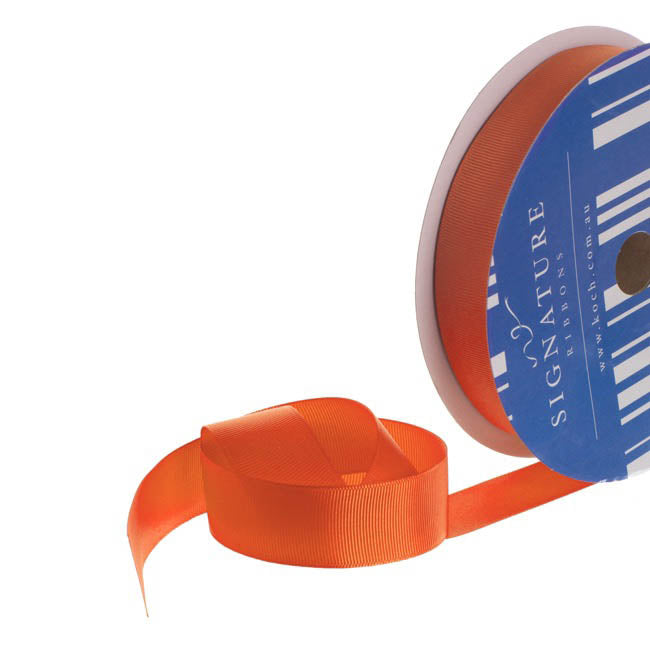 Bulk Grosgrain Ribbon Plain Orange (25mmx50m)