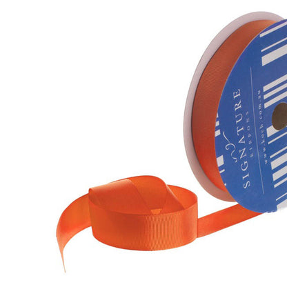 Bulk Grosgrain Ribbon Plain Orange (25mmx50m)
