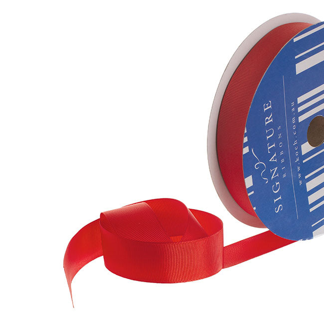Bulk Grosgrain Ribbon Plain Rouge Red (25mmx50m)